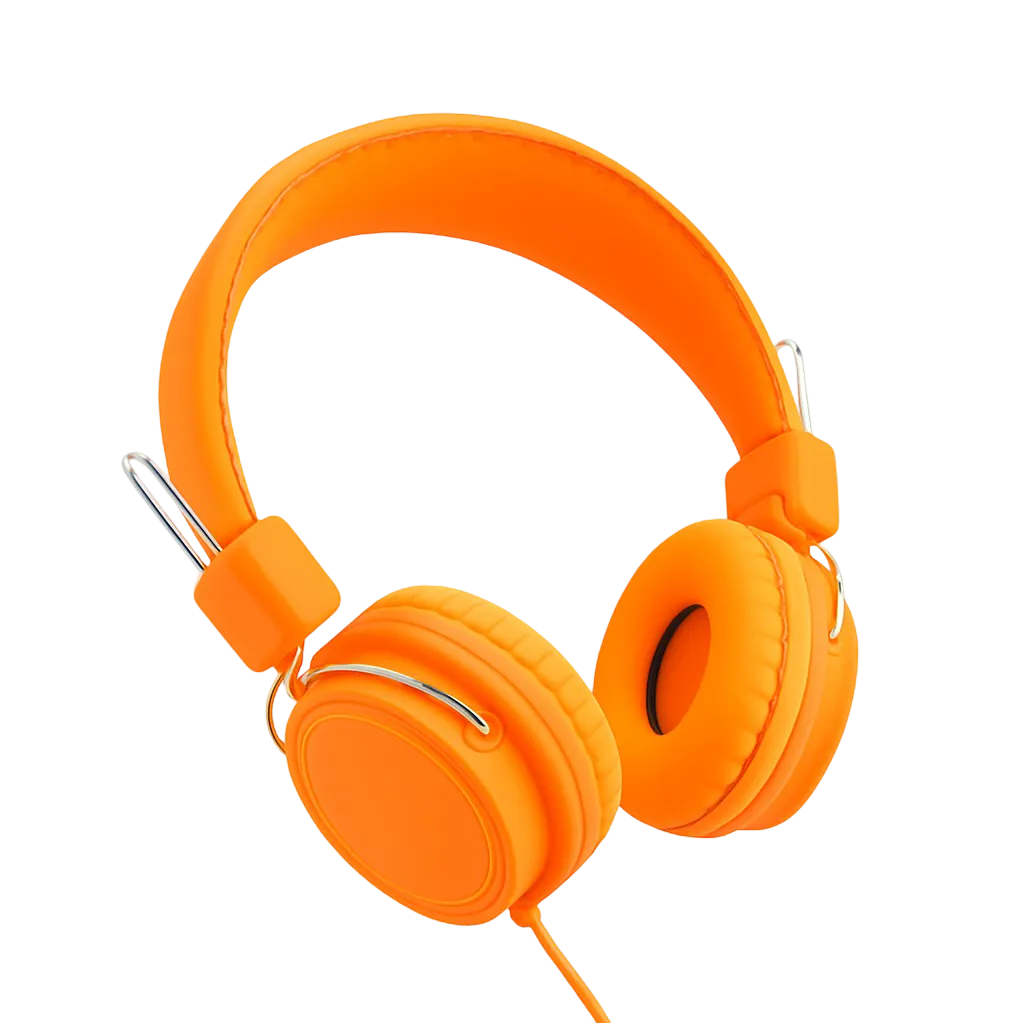Oransje hodetelefoner