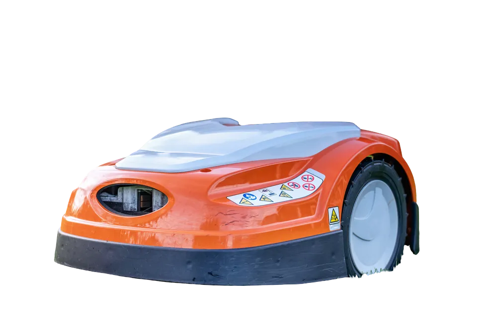 Oransje robotgressklipper